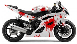 example of a motorcycle decorated with stickers cast