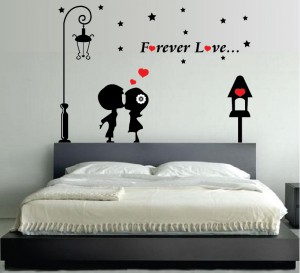 Application of stickers with slogans for walls in the bedroom