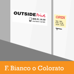 Esempio di vetrofania con fondo bianco o colorato