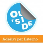 Questa grafica rappresenta un esempio di adesivo per esterno