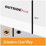 Esempio in grafica di come potrebbe risultare l'ADESIVO ONE-WAY sulla vostra vetrina